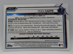 2021 Bowman Chrome Baseball - 1st Bowman Auto #CPA-YC Marlins - YIDDI CAPPE - Image 2