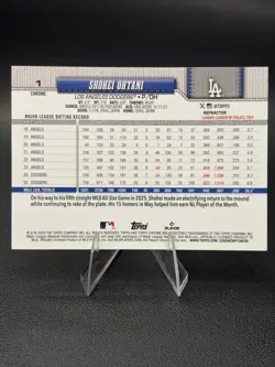 2026 Topps Chrome Shohei Ohtani Base Refractor Los Angeles Dodgers #1 - Image 2