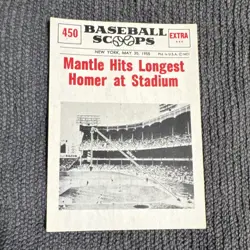 Nu-Cards Mickey Mantle New York Yankees 1961 Baseball Scoops Base Set #450 Card - Image 1