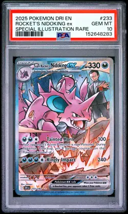 2025 POKEMON DRI EN-DESTINED RIVALS #233 TEAM ROCKET'S NIDOKING EX PSA 10 - Image 1