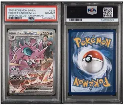 2025 POKEMON DRI EN-DESTINED RIVALS #233 TEAM ROCKET'S NIDOKING EX PSA 10 - Image 1