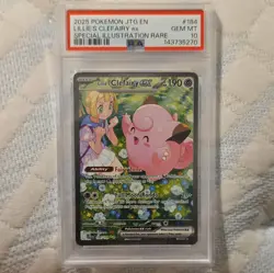 Pokemon Lillie's Clefairy ex 184/159 Sv09 Journey Together SIR Holo PSA 10 - Image 1