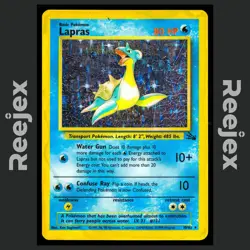 Lapras - 10/62 - Holo Rare - Fossil - Pokemon Card - HP - Image 1