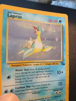 Lapras Fossil Set 10/62 Holo Shiny Old Rare Pokemon Card - Image 2