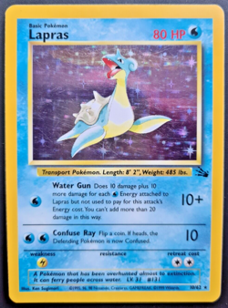 Pokemon Card Lapras 10/62 Holo Rare Fossil Original 1999 WOTC - Image 1