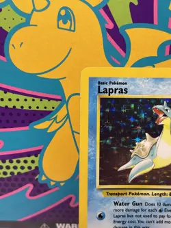 Pokemon TCG Lapras 10/62 Fossil Holo Card Vintage WOTC - Image 2