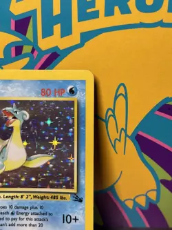 Pokemon TCG Lapras 10/62 Fossil Holo Card Vintage WOTC - Image 3