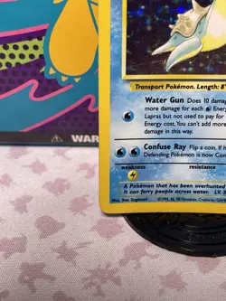 Pokemon TCG Lapras 10/62 Fossil Holo Card Vintage WOTC - Image 4