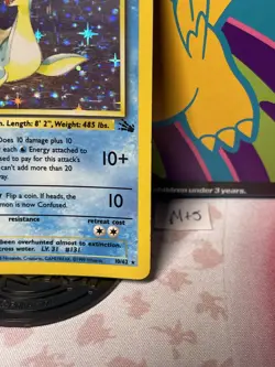 Pokemon TCG Lapras 10/62 Fossil Holo Card Vintage WOTC - Image 5