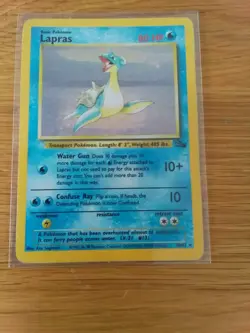 Vintage Pokemon Fossil LAPRAS No. 10/62 HOLO Card - EX - Image 1