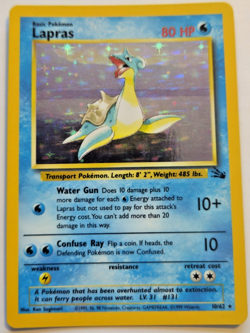 Lapras 10/62 Holo Rare Fossil Set WOTC 1999 Vintage Pokemon Card LP - Image 1