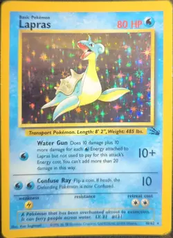 Lapras 10/62 - Holo Rare - Fossil - Pokemon Card - MP - Image 1