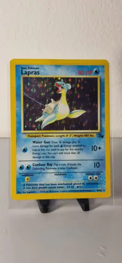 Lapras 10/62 Holo Fossil Pokemon Card HP - Image 1