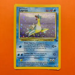 Lapras Holo Rare 10/62 Fossil Pokemon Card LP Original Rare WOTC 10/62 - Image 2