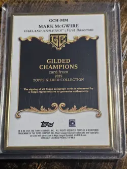 MARK MCGWIRE 2025 TOPPS GILDED COLLECTION Gold CHAMPIONS FRAMED AUTO #d 39/50 - Image 2