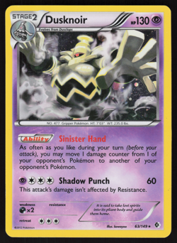 Pokemon TCG - Boundaries Crossed - Dusknoir 63/149 Cosmos Holo - P - Image 1