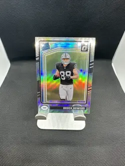 2024 Donruss Optic Silver Holo Rated Rookie RC Brock Bowers #215 Raiders - Image 1