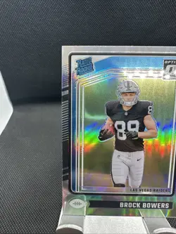 2024 Donruss Optic Silver Holo Rated Rookie RC Brock Bowers #215 Raiders - Image 2