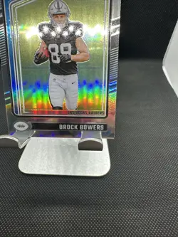 2024 Donruss Optic Silver Holo Rated Rookie RC Brock Bowers #215 Raiders - Image 4