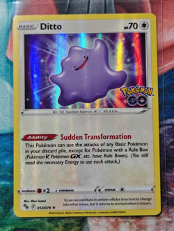Pokemon TCG Ditto 053/078 Holo Rare Pokemon GO Set English 2022 HP 70 - Image 1