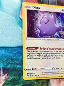 Pokemon TCG Ditto 053/078 Holo Rare Pokemon GO Set English 2022 HP 70 - Image 2
