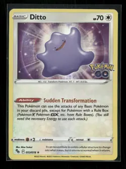 Ditto 053/078 Holo Rare Pokemon GO Pokemon Holo NM - Image 1