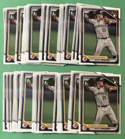 (50) Brock Wilken 1st 2024 Bowman #BP-86 Milwaukee Brewers Rookie Card RC Lot - Image 1