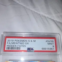 Pokemon 2019 Hidden Fates Shiny Vault Mewtwo GX SV59 Full Art Holo PSA 9 - Image 3