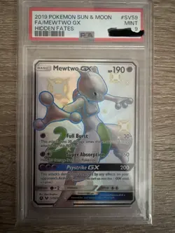 Shiny Mewtwo GX Full Art #SV59 - Pokemon Sun Moon Hidden Fates 2019 - PSA 9 - Image 1