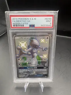 Shiny Mewtwo GX Full Art #SV59 - Pokemon Sun Moon Hidden Fates 2019 - PSA 9 MINT - Image 1