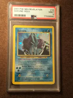 Pokemon Suicune Neo Revelation Holo Rare #14 PSA 9 Mint - Image 1