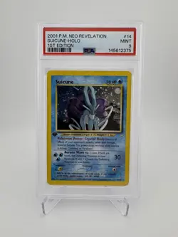 NEW CERT! - Pokemon Suicune Neo Revelation 1st Edition Holo Rare #14 PSA 9 Mint - Image 1