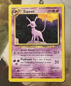 Espeon Neo Discovery 20/75 Rare Regular Unlimited 70 HP Pokemon TCG EN 2001 - Image 1