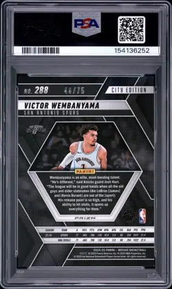 2024-25 Panini Mosaic VICTOR WEMBANYAMA International Red /75 PSA 9 #288 ALIEN👽 - Image 2