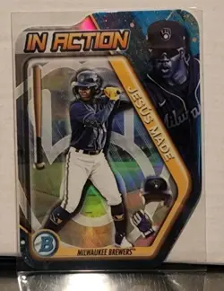 2025 Bowman Chrome Draft #BIA-5 Jesus Made In Action Die Cut Brewers - Image 1
