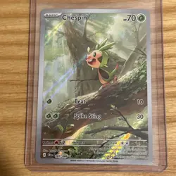 Pokemon Chespin 087/086 ME04: Chaos Rising Illustration Rare Holo NM - Image 1