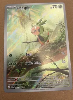 Pokemon Chespin Illustration Rare 087/086 Chaos Rising Holo Collector Card - Image 1
