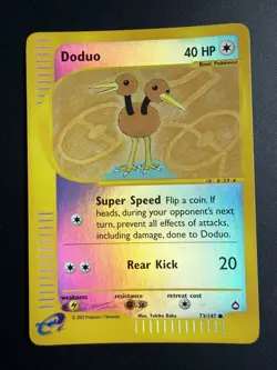 Doduo 73/147 Reverse Holo Pokemon Card Aquapolis Set - Image 1