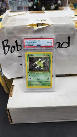 1999 SCYTHER 1ST EDITION HOLO RARE JUNGLE POKEMON TCG PSA 6 EX-MINT #10/64 - Image 1