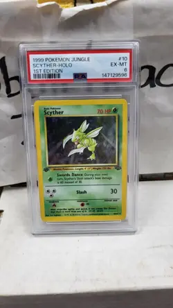 1999 SCYTHER 1ST EDITION HOLO RARE JUNGLE POKEMON TCG PSA 6 EX-MINT #10/64 - Image 2