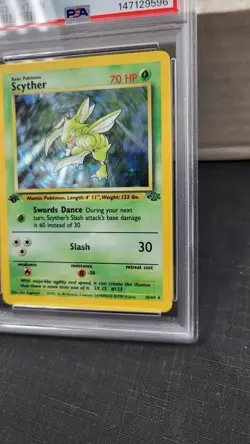 1999 SCYTHER 1ST EDITION HOLO RARE JUNGLE POKEMON TCG PSA 6 EX-MINT #10/64 - Image 3