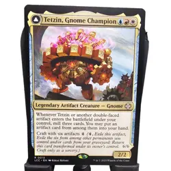 Tetzin, Gnome Champion // The Golden-Gear Colossus Lost Caverns Commander MTG - Image 1
