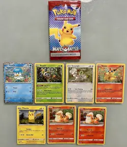 7-card LOT 2022 McDonalds POKEMON MATCH BATTLE Holofoil Cards PIKACHU, VICTINI++ - Image 1