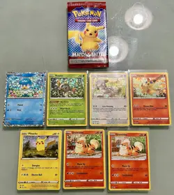 7-card LOT 2022 McDonalds POKEMON MATCH BATTLE Holofoil Cards PIKACHU, VICTINI++ - Image 2