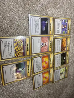 LOT OF 10 VINTAGE JAPANESE POKEMON CARDS TRAINERS - Image 1