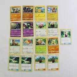 Lot Of 17 Pokemon Basic Trainer Stage 1 Trading Cards 2017 Holo Lycanroc Raichu - Image 1
