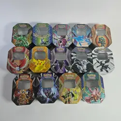Pokemon TCG Assorted Empty Storage Tins Lot X 14 2011 to 2018 No Cards Included - Image 1