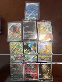 Pokemon TCG Mixed Lot of 10 Full Art Cards Some Sealed. Sealed Fenekken and More - Image 1