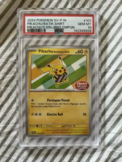 PSA 10 Pikachu Berkemeja Batik 101/SV-P Indonesia Journey Promo Pokemon Card - Image 1