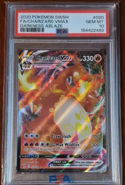 2020 Pokemon SWSH Darkness Ablaze Charizard VMAX #020/189 PSA 10 - Image 1